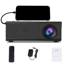 Mini LED Portable Projector, 1080P HD Home Theater with Remote – Lightweight, Easy-Carry for Movies & Presentations (Black)