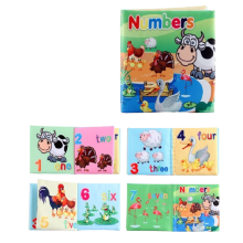 Libro de tela para bebés sobre la educación temprana de la Ilustración, libro cognitivo de transporte de animales en inglés