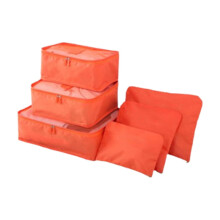 DAMAI 6-Piece Portable Luggage Packing Cubes, Vacuum Travel Organizers for Suitcases, Camping & Lodging (Orange)