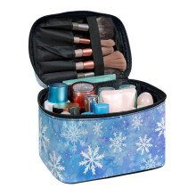 Brush Slots Cosmetic Makeup Bag 8.86 x 6.5 x 5.9 Inches, Friend, Snowflake Pattern
