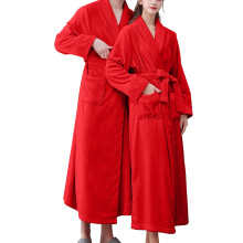 Clearance! Women's Terry Cloth Flannel Bathrobe with Double Pockets, Soft & Warm Double-Faced Robe – Pajamas & Home Wear
