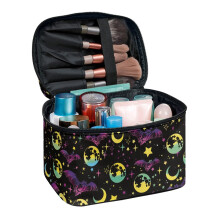 Large Capacity Makeup Case Durable Moon Bat Stars Handheld for Women & Men