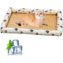 Breathable Rattan Cooling Pet Bed for Cats & Dogs – Scratch Resistant, Easy Clean, Ice Pad Mat; Compatible with Celery Pets