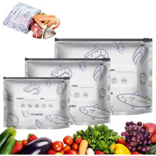 30Pcs Reusable Aluminum Foil Storage Bags with Label & Zip Lock – Compatible with Food, Veg, Fruit, Meat