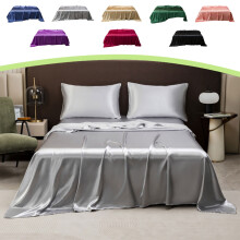King Size Silk Bed Sheet for Adults, Skin Friendly and Cooling Silk Sheets, Washable & Luxurious King Bed Sheets 108" x 102"
