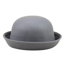 Generic Elegant Adults Solid Hat Roll Up Brim Panama Bowler Hat Bucket Hat Mens Womens Classic Wool Round Bowler Hats Cap