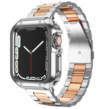 LGSY Compatible with Apple Watch Band Series 8 7 6 5 4 3 2 1 SE 38mm 40mm 41mm Women and Men Stainless Steel Strap with TPU Case for iWatch Bands