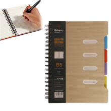 4-Subject Spiral Notebook with Colorful Movable Dividers, College Ruled, Large Size – Compatible with School & Work