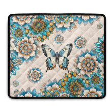 Washer & Dryer Top Dust Cover Mat, Heat Resistant Countertop Pad, 24x19.7", Boho Mandala Flower Butterfly Design