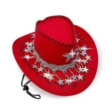 Chapeaux de cowboy pratiques en feutre ornés d'une étoile à cinq branches, confortables et unisexes, accessoires western pour Noël, mul