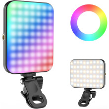 Magnetic Portable Selfie Light compatible with iPhone: RGB Rechargeable Ring Light for Photos, Makeup, Zoom, TikTok & Vlogging