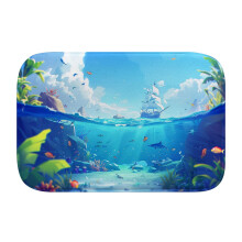 Nautical landscapes 591 Non-Slip Memory Foam Bath Rug: Absorbent, Quick-Dry, Machine Washable, Soft & Comfortable - S