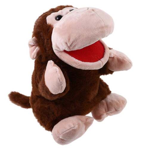 Hand Puppet Monkey Plush Toy Movable Mouth Hand Puppet Interactive Storytelling Toy 1