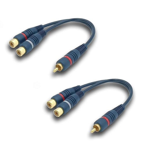 RCA Cable Audio Splitter,15CM(RCA Y Cable,2pc,Blue)