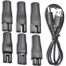 Lot de 7 câbles d'alimentation 5V avec adaptateur USB de rechange, compatibles avec tondeuses à cheveux électriques, tondeuses à barbe,