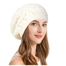 Soft Knit Airy Cutout Lightweight Slouchy Crochet Beret Hat