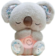 Peluche Koala Respirant Apaisante, Machine à Sons pour Bébé, Koala Ours en Peluche Anti-Anxiété, avec Musique et Lumières Sensorielles