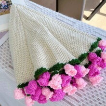 31.5-inch Flower Bouquet Blanket Pink Handmade Crochet