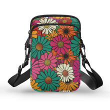Adjustable Crossbody Bag for Adults Polyester Cross Body Purse with Women Adjustable Shoulder Strap Floral Multi-Colored
