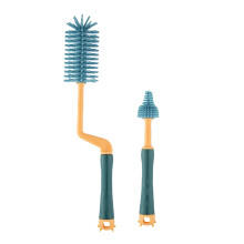 2 Piece Baby Silicone Bottle Cleaning Brush, 360 Rotating Bottle Brush, Pacifier Brush, Perfect Baby Gifts and Kitchen Brushes