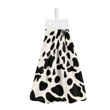 Cow Print Kitchen Hanging Towels – Soft, Absorbent, Quick-Dry Hand Towels with Loop, Compatible with Bathroom & Kitchen