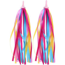 BlingKingdom 1Pair Rainbow Bike Streamers for Girls Boys, 2pcs 10" Colorful Bicycle Handlebar Grips Tassel Ribbons