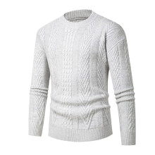 Mens Sweater Winter Crewneck Sweater Men's Loose Top Solid Color All Matching Casual Sweater