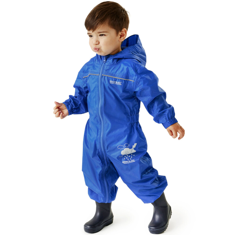 Regatta (12-18 Months, Blue) Unisex Kids Puddle Iv Outdoor Waterproof Breathable Puddle Suit
