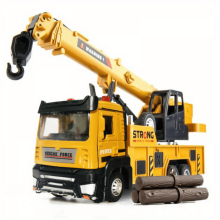 Crane Truck Toy Construction Vehicle for Kids, Alloy Crane Machine Tow Truck with Lights and Sounds for Boys Girls Christmas Birthday Gifts