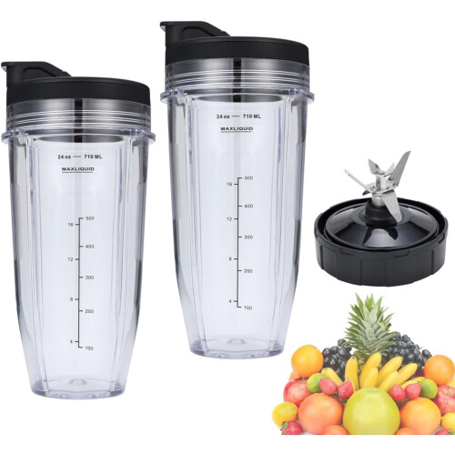 Blender Replacement Cup with 7-Fin Blade 24 oz 1