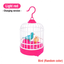 Electric Bird in Cage Toy with Light Sound Red