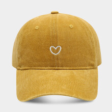 Women's Visors Polyester Duck Tongue Cap Women'S Cold Weather Cap Heart Embroidered Soft Top,Yellow Women's Accessories Visors