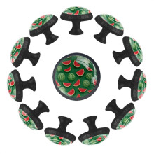 Watermelon Seamless Pattern 35mm Round Glass Cabinet Knobs, Modern Kitchen Drawer Pulls, Set of 12