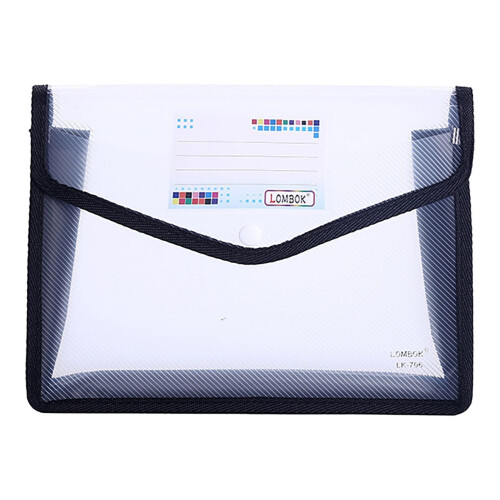 A4 Snap Button Expandable File Folder Black 800 pages