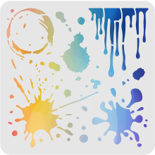 Splatters Stencils Decoration Template 11.8x11.8 inch Plastic Stain Stencils Square Reusable Stencils for Painting on Wood Floor Wall and Fabric