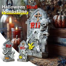 Halloween decorations European horror skull tombstone resin ornaments A