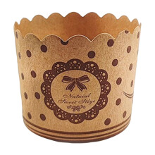 Small, Lightweight, Sturdy Kraft Paper Mafen Cups – Heat-Resistant, Oven-Safe, Scalloped Edge, Non-Stick, 50 pcs
