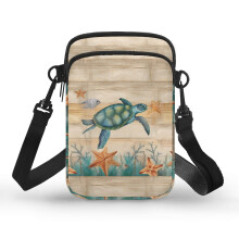 (Bag Only) Crossbody Bag Polyester, Trendy Crossbody Sling Bags, Turtle Starfish Wood