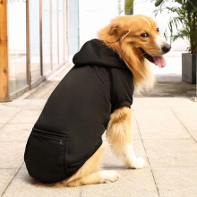 Plaid Reversible Dog Winter Coat – Warm Fleece Hooded Jacket with Pocket, Compatible with Small/Medium/Large Dogs & Cats