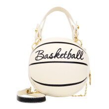 Round Basketball Shoulder Bag Women Football Totes Chain Messenger Handbag
