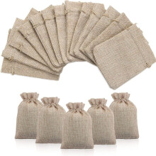 Burlap Drawstring Bags, Hessian Jute & Linen Jewelry Pouches for Gifts, Weddings, DIY Crafts – 1 Pc, 4.72x3.54"
