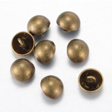 20 pc Alloy Shank Buttons 1-Hole Dome/Half Round Tibetan Style Antique Bronze 11.5x10mm Hole: 1.5mm