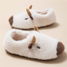 Willtoo Women's Slippers Cute Cow Warm Indoor Soft Sole Cotton Slippers