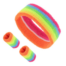 1 Set Soft Headband with Wristband Solid Color Headband for Sport Assorted Color