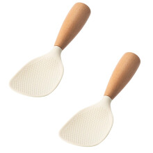 White Standing Silicone Rice Spoon Paddle, Household Rice Shovel Heat Resistant Anti-scalding Rice Scooper, Rice and Potato Servers, Serving Spoons