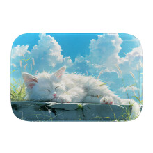 Cute cat pattern 416 Non-Slip Memory Foam Bath Rug: Absorbent, Quick-Dry, Machine Washable, Soft & Comfortable - M