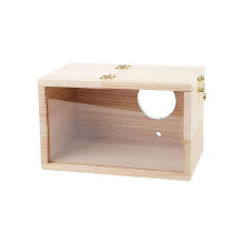 Visual Parakeet Nesting Box, Wood Pet Bird House Bird Breeding Box for Lovebirds Cockatiel Budgie Conure Parrot