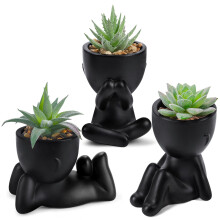 3pcs Fake Succulents Plants Artificial for Black Bathroom Bedroom Home Living Room Halloween Decor Aesthetic Indoor