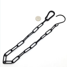 Adjustable Metal Hanging Chain S Hook for Heavy Ornaments Black Coated 2Sets