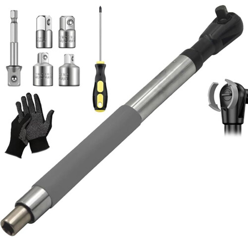 Offset Extension Wrench for Electric Drill,1/2-Inch Electric Drill Adapter, 4 Conversion Adapters, for Tight Spaces 1